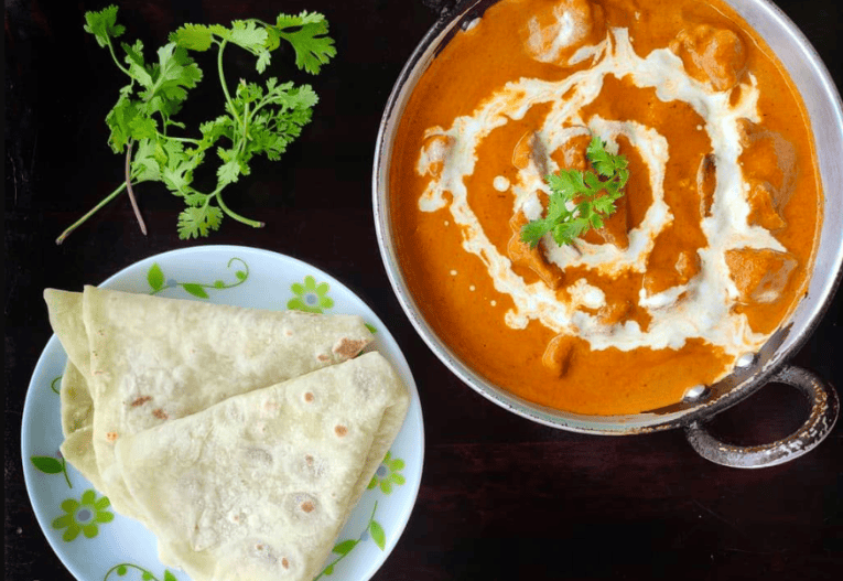 BUTTER CHICKEN WITH RUMALI ROTI